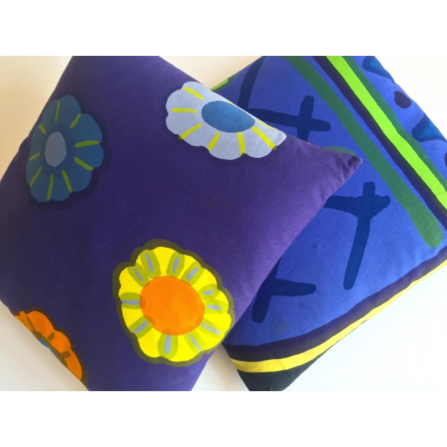 Marimekko Vintage 1960's Scandinavian Mid Century Modern Throw Pillows - Set of 2 For Sale - Image 9 of 13