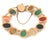 Contemporary Mid 20th Century Cabochon Multicolor Gems 14k Rose Gold Oval Link Chain Bracelet For Sale - Image 3 of 5