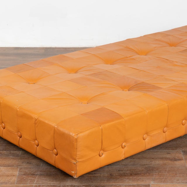 Late 20th Century Mid Century Leather Day Bed Large Ottoman, Denmark Circa 1980 For Sale - Image 5 of 10