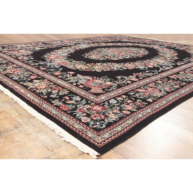 Textile Vintage Chinese Aubusson Rug, 09'02 X 12'00 For Sale - Image 7 of 9