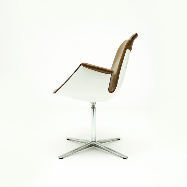 Metal Limited Edition FK 6728 High Back Armchairs in Cognac Leather by Preben Fabricius & Jørgen Kastholm for Walter Knoll, 1990s, Set of 10 For Sale - Image 7 of 16