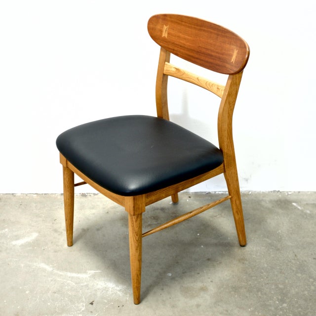 Lane “Acclaim” Walnut & Ash Pair of Dining Chairs For Sale - Image 10 of 14
