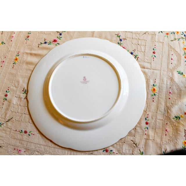 Ceramic Antique 1898 Minton Dinner Plate G7261 Rose Garland Pansies and Forget Me Nots Fine English China Collectors Plate For Sale - Image 7 of 7