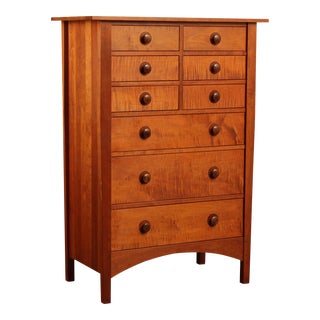 Stickley Mission Collection Harvey Ellis Cherry Tall Chest For Sale