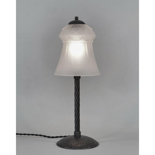 Art Deco 1920s French Art Deco Table Lamp by H. Fournet & Charles Schneider France For Sale - Image 3 of 10