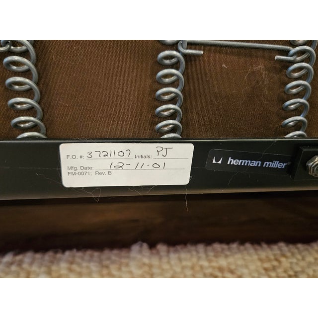 Authentic Herman Miller Eames Compact Sofa in Red Upholstery For Sale In Baltimore - Image 6 of 7