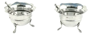 Antique Silver Salt Shakers, 1906, Set of 2