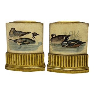 Mid 20th Century Borghese Italian Chalkware “Pair of Ducks” Bookends - a Pair For Sale