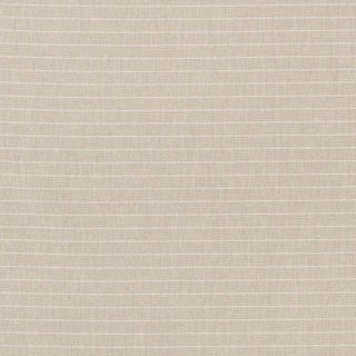 Schumacher Manning Stripe Indoor & Outdoor Fabric in White & Natural For Sale