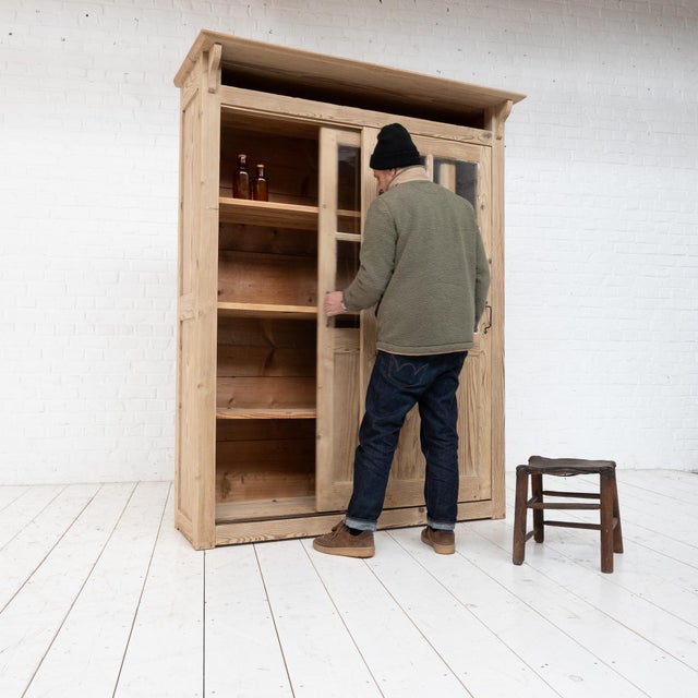 Wooden Dresser with Sliding Doors, 1930s For Sale - Image 10 of 11