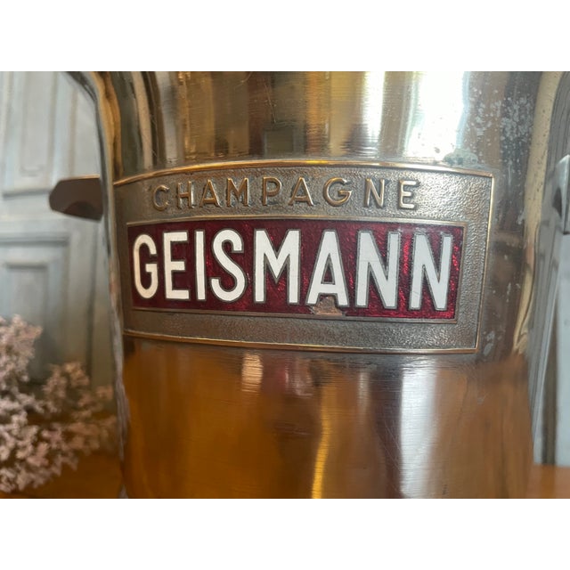 A beautiful silver-plated nickel champagne cooler from the Art Deco period, 1930s France. Featuring the champagne house...