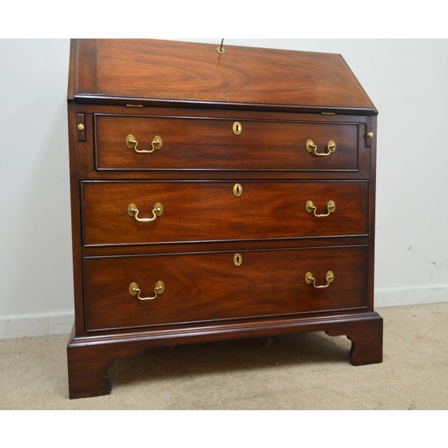Traditional Henkel Harris Mahogany Secretary Desk For Sale - Image 3 of 15