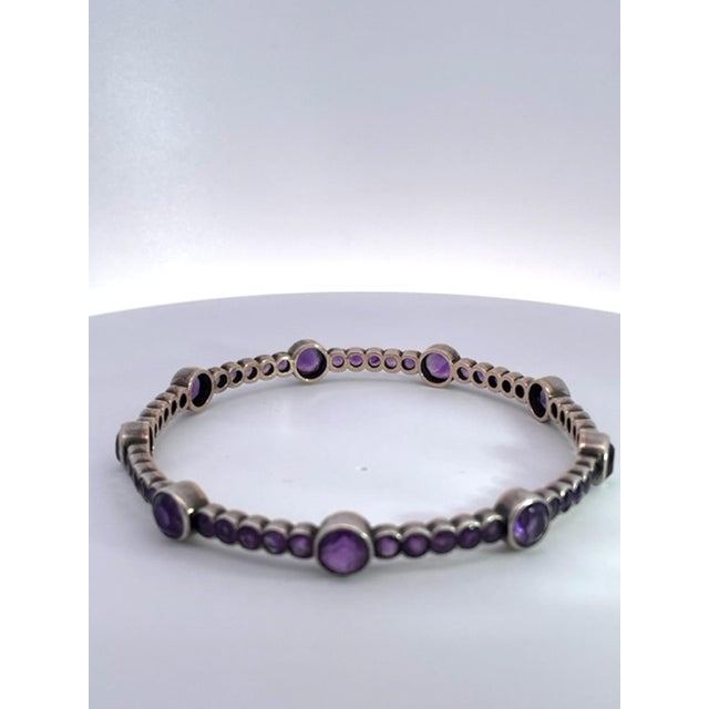 19th Century Amethyst Bangle Bracelet 15k For Sale - Image 4 of 9