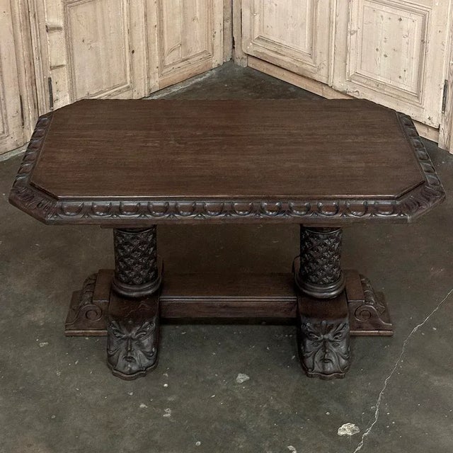19th Century French Gothic Revival Library Table For Sale - Image 4 of 12