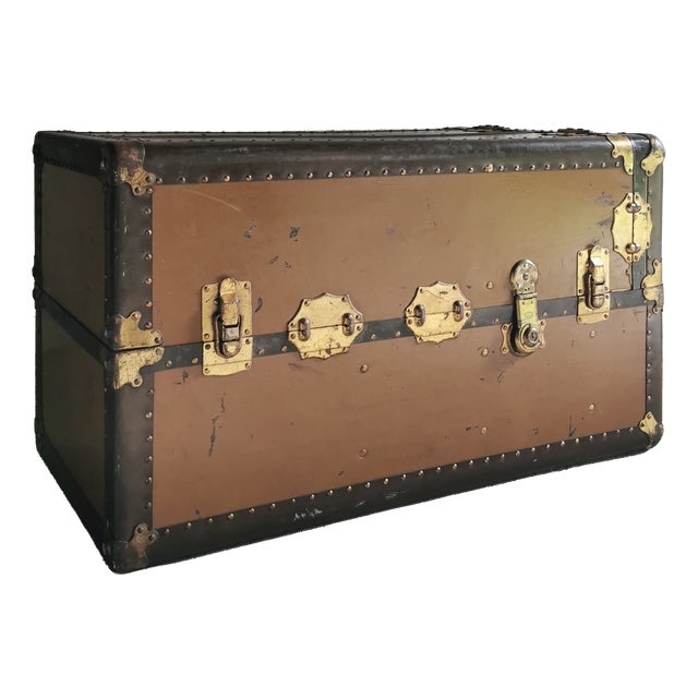 Large Antique Wardrobe/Steamer Trunk, USA, 1920s For Sale