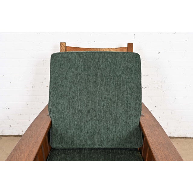 L. & J. G. Stickley Antique Mission Oak Arts & Crafts Reclining Morris Lounge Chair, Newly Refinished For Sale In South Bend - Image 6 of 11