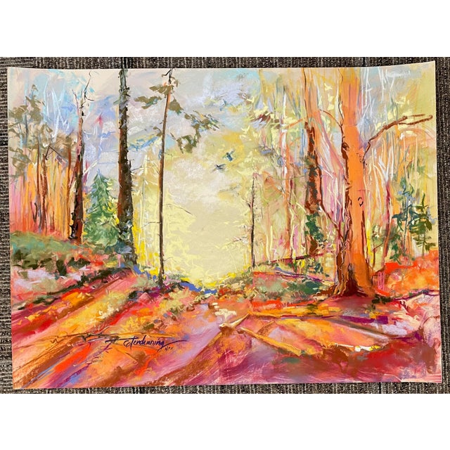 Impressionist pastel on heavy paper by Washington State artist Susan Flora Glendenning (born 1948.) Pacific Northwest...