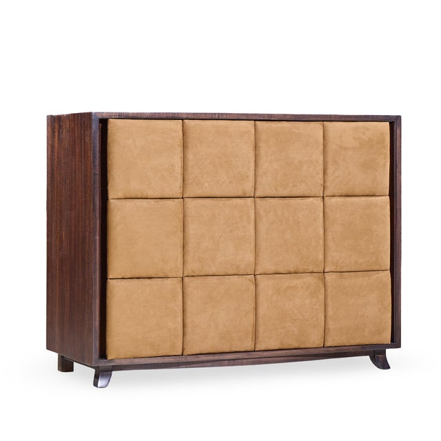 Gilbert Rohde for Herman Miller Model 4140 Mid Century Upholstered Chest Dresser - Pair For Sale In Chicago - Image 6 of 11