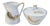 Mid 20th Century Golden-Leaf Pattern Sugar & Creamer - Set of 2 For Sale