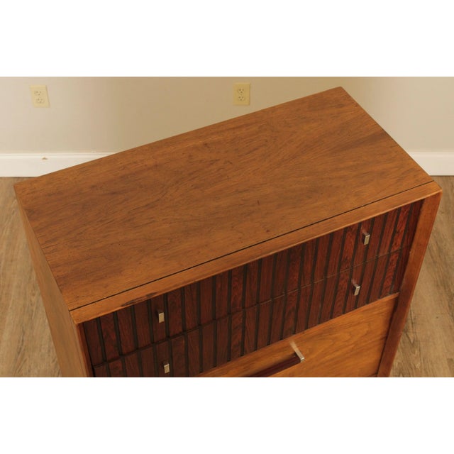 Wood Lane Mid Century Modern Pecan & Rosewood Tall Chest For Sale - Image 7 of 13