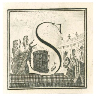 Luigi Vanvitelli, Letter S, Etching, 18th Century For Sale