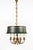 1960s Spanish Louis XVI Style Hunter Green Bouillotte 6-Light Chandelier For Sale - Image 4 of 16