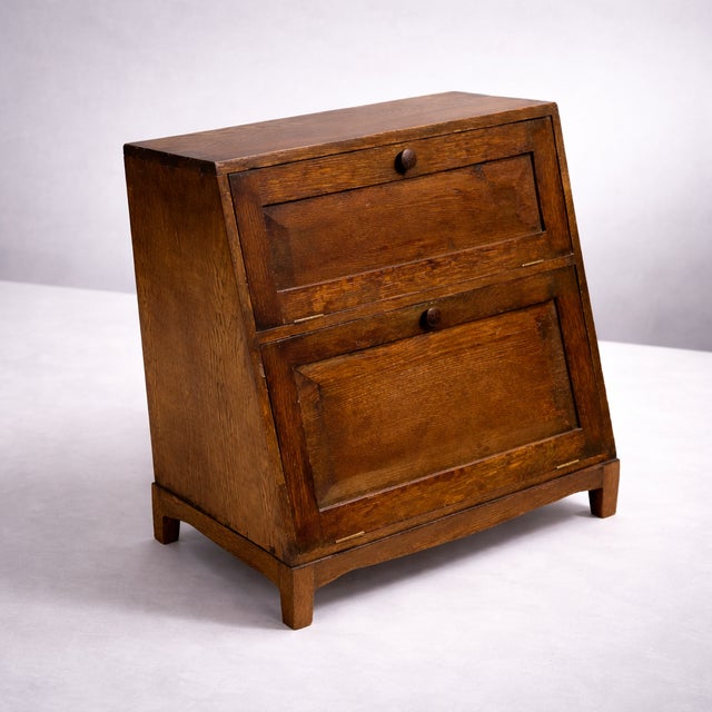 Vintage Oak Drop Front Record Cabinet, 1950s, in Very Good conditions. Designed 1950 to 1959