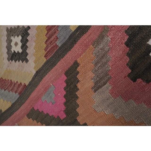 Tribal Flat Woven Turkish Striped Kilim Runner 2'6'' X 20'6'' For Sale - Image 9 of 13