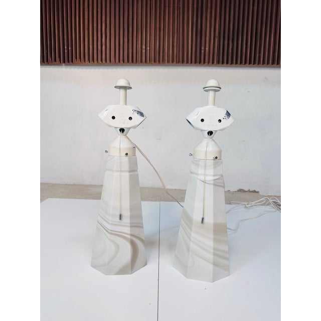 Vintage Glass Art Table Lamps by Peill & Putzler, Germany, 1970s, Set of 2 For Sale - Image 6 of 18