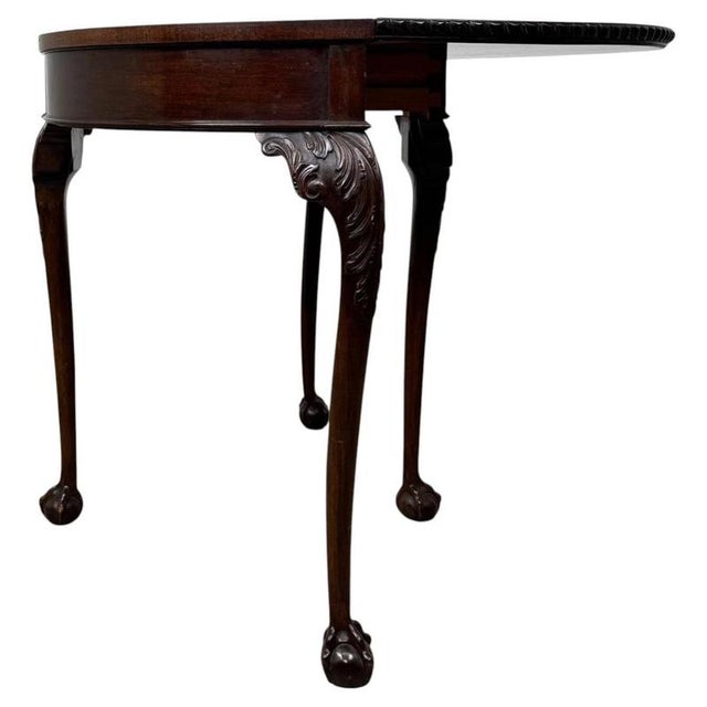 20th Century Edwardian English Mahogany Demi-Lune Card Table, 1890s For Sale - Image 11 of 13