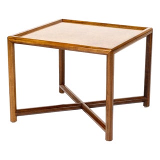 1960s Danish Modern Mid Century Square Walnut Janus Side Table — Edward Wormley for Dunbar For Sale