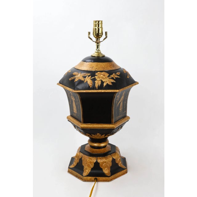 Vintage Trophy Lamp With Man Playing Trumpet in Black and Gold Color For Sale - Image 4 of 9