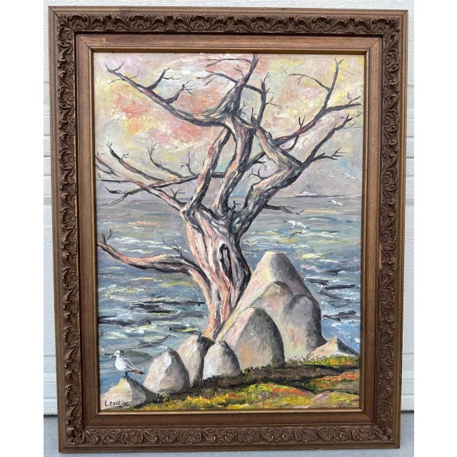 1950s Lydia Cooling Signed Large Framed Seascape Impressionist Original Oil Painting For Sale - Image 4 of 18