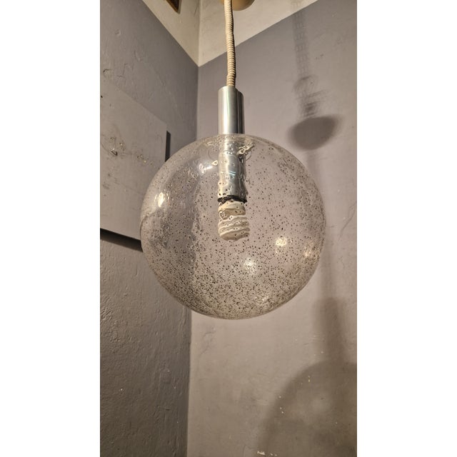 1970s Sfera Pendant Lamps in Transparent Pulegose Glass by Afra & Tobia Scarpa for Flos, 1960s For Sale - Image 5 of 6