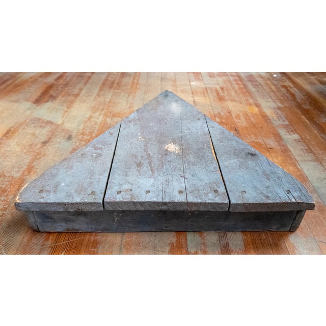 19th Century 19th Century Rustic Primitive Blue Painted Sculptural Triangular War Decoration For Sale - Image 5 of 9