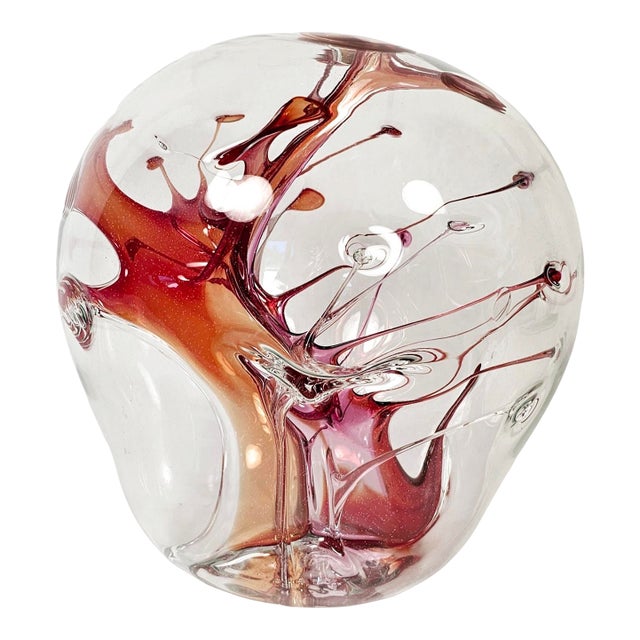 1980s Postmodern Art Glass Globe Sculpture by Peter Bramhall For Sale