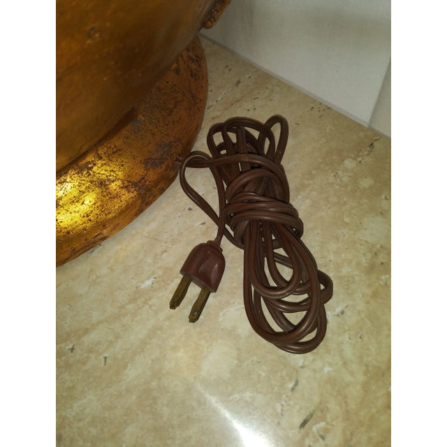 1970s Mid-Century Large Gold Leaf Lamp For Sale - Image 10 of 13