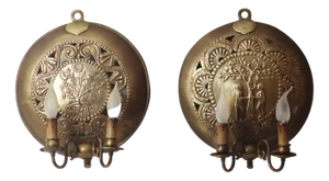 Set Wall Lamps in Brass from Adam & Eva & Lebensbaum, 1890s, Set of 2