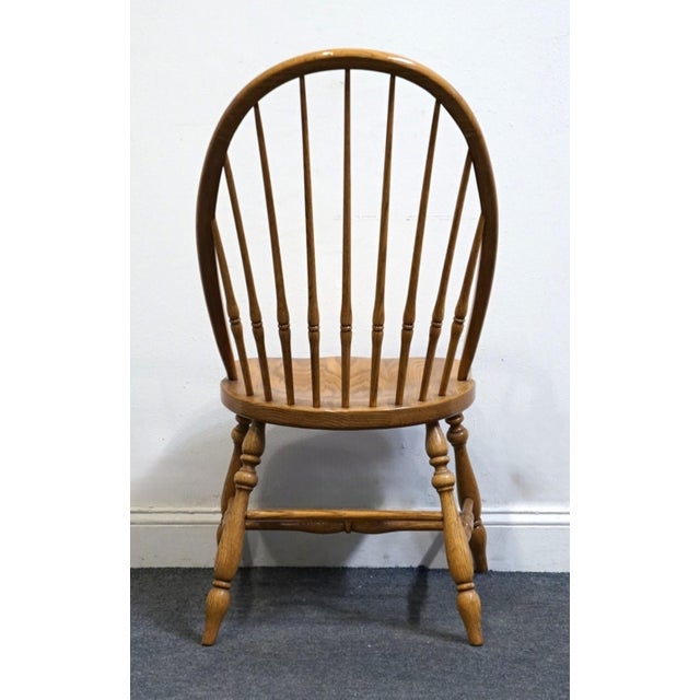 Thomasville Furniture Homecoming Collection Solid Oak Rustic Country Style Bowback Windsor Dining Side Chair 43821-845 For Sale In Kansas City - Image 6 of 10