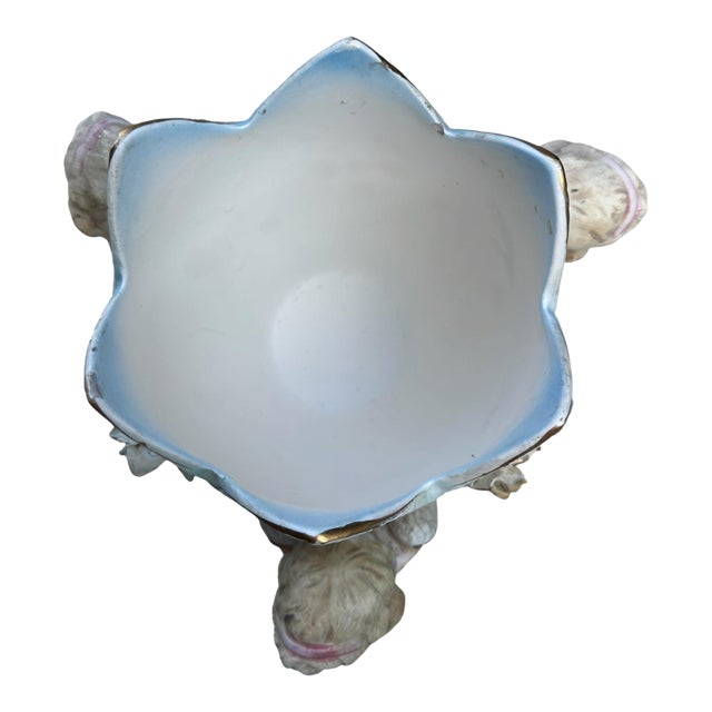 1950's Lenwile Ardalt Porcelain 3 Cherub Floral Planter Vase For Sale