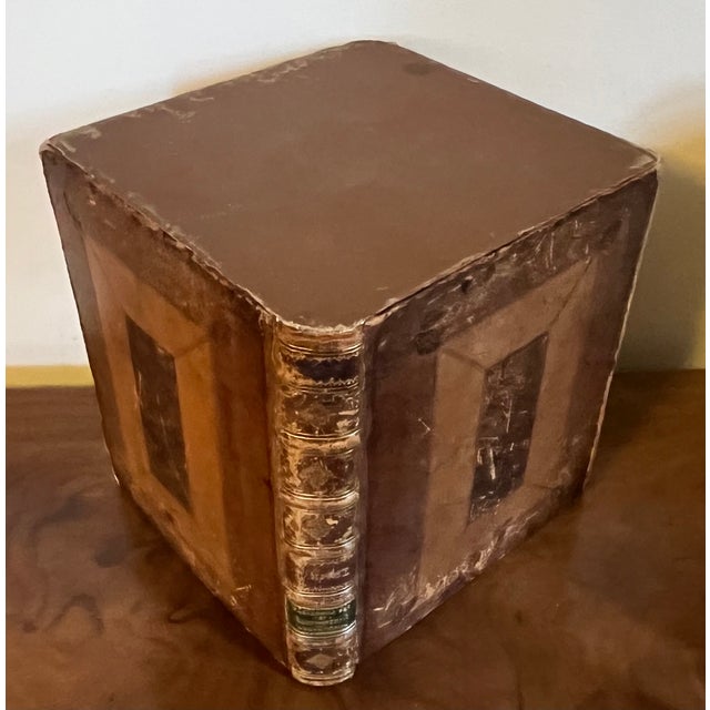 Antique 19th Century French Leather Bound Book Form Library Waste Paper Basket or Box for the Desk For Sale - Image 15 of 16