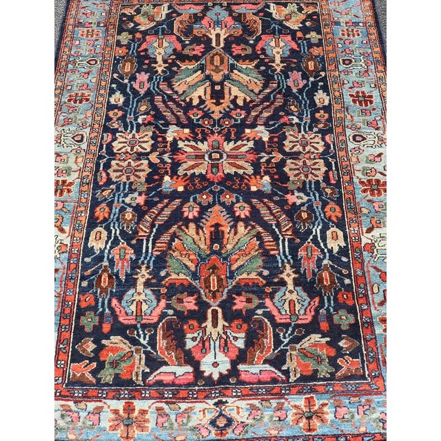 Tribal Antique Hand Knotted Persain Nahavand Rug With All-Over Sub-Geometric Design For Sale - Image 3 of 12