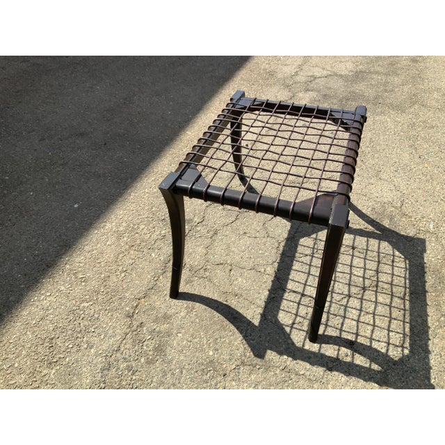 Early 21st Century Mid-Century Klismos-Style Ottoman For Sale - Image 4 of 9