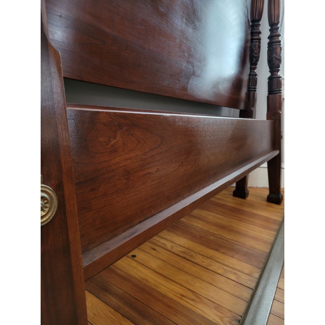 1980s Cherry Queen/Full Four-Poster Rice Bed For Sale In Baltimore - Image 6 of 18