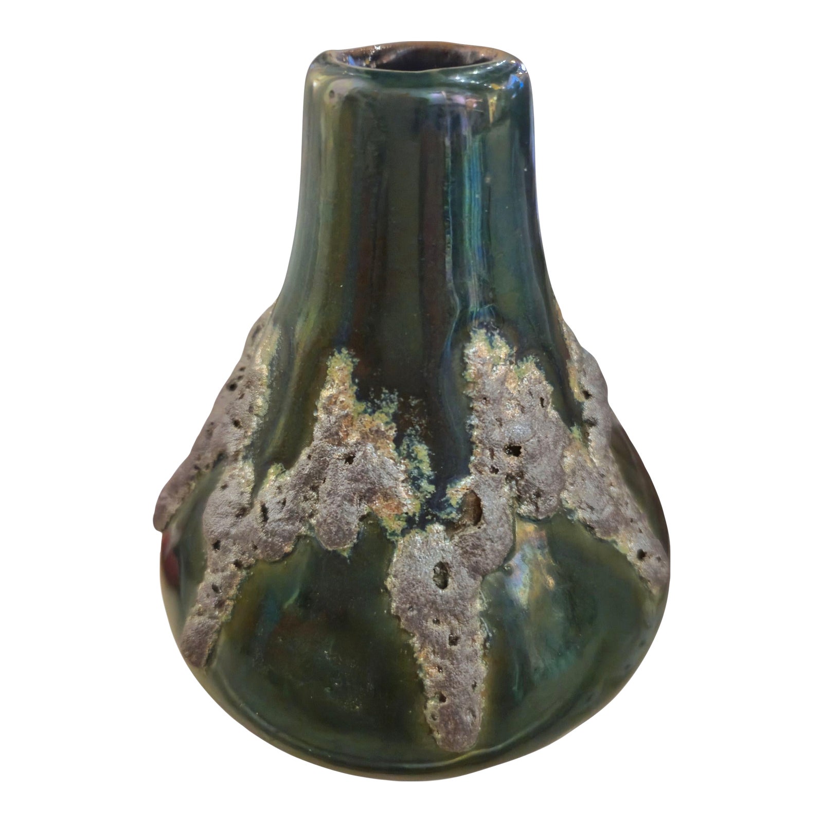 Green Dorothea Roth Volcano Vase for Roth Keramik | Chairish