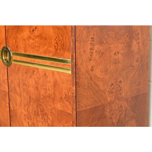 Pierre Cardin Mid-Century Modern Burl Wood and Brass Sideboard Credenza, 1970s For Sale - Image 13 of 18