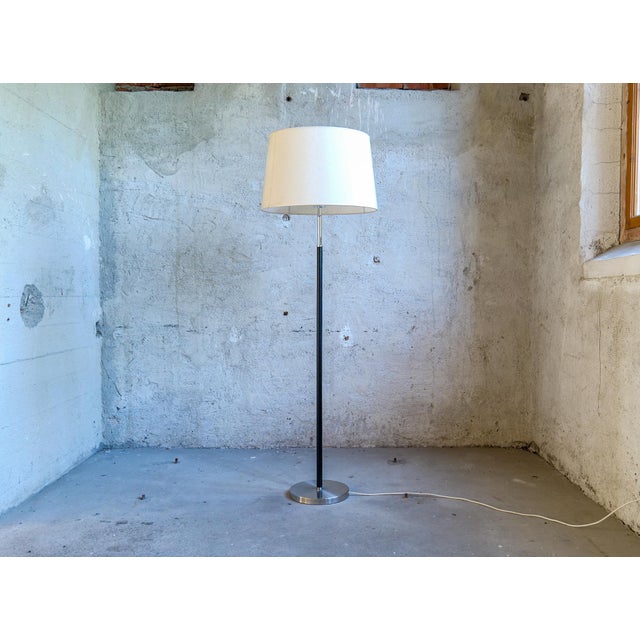 Mid-Century Leather Chrome Floor Lamp from Atelje Lyktan, Sweden, 1960s For Sale - Image 3 of 18