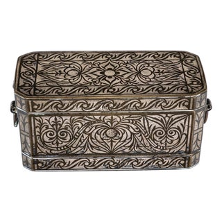 19th Century Silvered Bronze Betel Nut Box For Sale