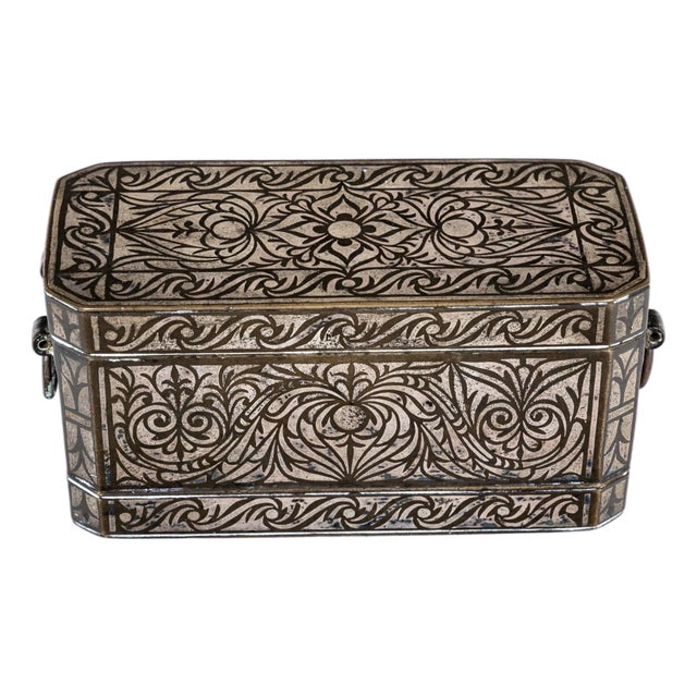 19th Century Silvered Bronze Betel Nut Box For Sale