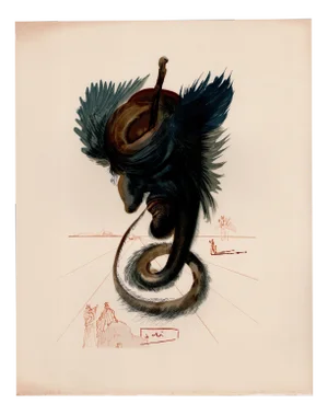 Salvador Dali, The Black Cherub, 1964, Original Woodcut